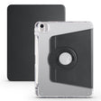 For iPad Air 11 2025 / 2024 Clear Acrylic 360 Rotation Detachable Leather Tablet Case(Black) - iPad Air 11 2025 / 2024 Cases by PMC TechLife | Online Shopping South Africa | PMC TechLife | Buy Now Pay Later Mobicred