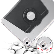 For iPad Air 11 2025 / 2024 Clear Acrylic 360 Rotation Detachable Leather Tablet Case(Black)