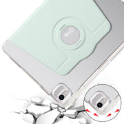 For iPad Air 11 2024 Clear Acrylic 360 Rotation Detachable Leather Tablet Case(Light Green)