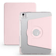 For iPad Air 13 2024 Clear Acrylic 360 Rotation Detachable Leather Tablet Case(Pink) - iPad Air 13 2024 Cases by PMC TechLife | Online Shopping South Africa | PMC TechLife | Buy Now Pay Later Mobicred