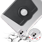 For iPad Pro 11 2024 Clear Acrylic 360 Rotation Detachable Leather Tablet Case(Black)