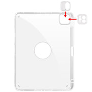 For iPad Pro 13 2024 Clear Acrylic 360 Rotation Detachable Leather Tablet Case(Ice Blue)