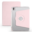 For iPad Pro 13 2024 Clear Acrylic 360 Rotation Detachable Leather Tablet Case(Pink) - iPad Pro 13 2024 Cases by PMC TechLife | Online Shopping South Africa | PMC TechLife | Buy Now Pay Later Mobicred