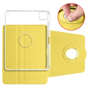 For iPad Pro 13 2024 Clear Acrylic 360 Rotation Detachable Leather Tablet Case(Yellow)