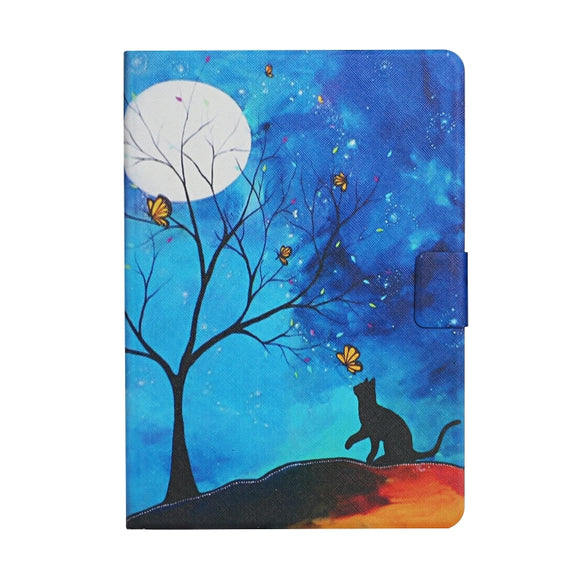 For Amazon Kindle Fire Max 11 Colored Drawing Smart Leather Tablet Case(Moonlight Cat)