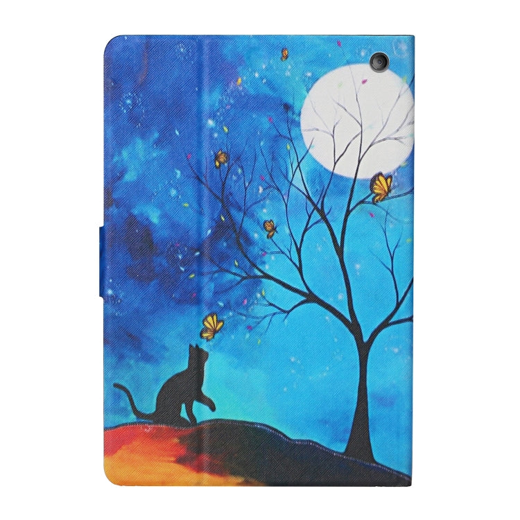 For Amazon Kindle Fire Max 11 Colored Drawing Smart Leather Tablet Case(Moonlight Cat)
