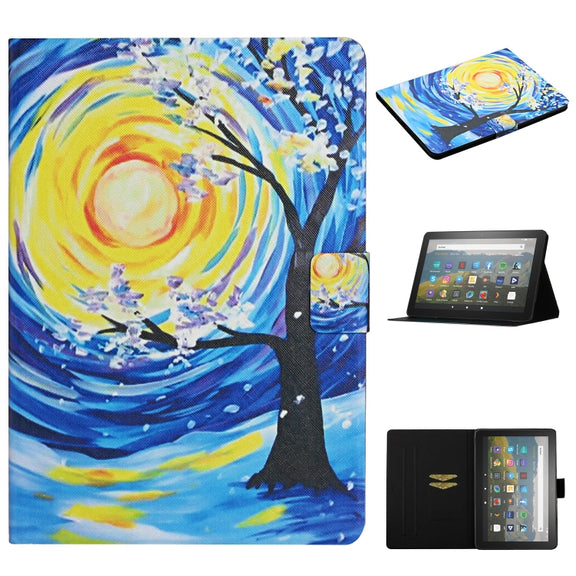 For Amazon Kindle Fire Max 11 Colored Drawing Smart Leather Tablet Case(Starry Sky Tree)
