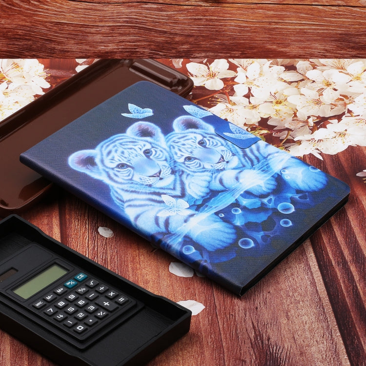 For Amazon Kindle Fire Max 11 Colored Drawing Smart Leather Tablet Case(Tiger)