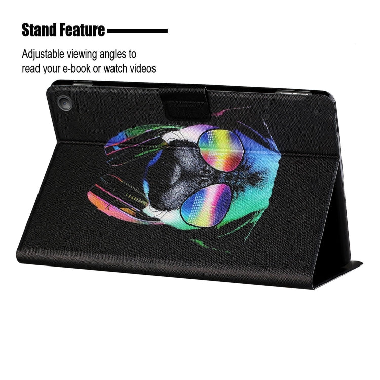 For Amazon Kindle Fire Max 11 Colored Drawing Smart Leather Tablet Case(Eye Dog)