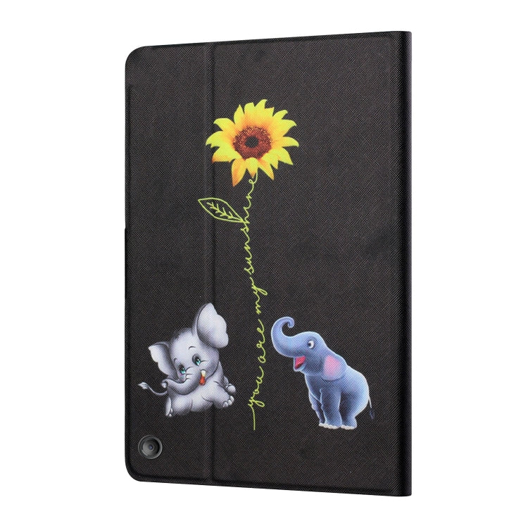 For Amazon Kindle Fire Max 11 Colored Drawing Smart Leather Tablet Case(Elephants)