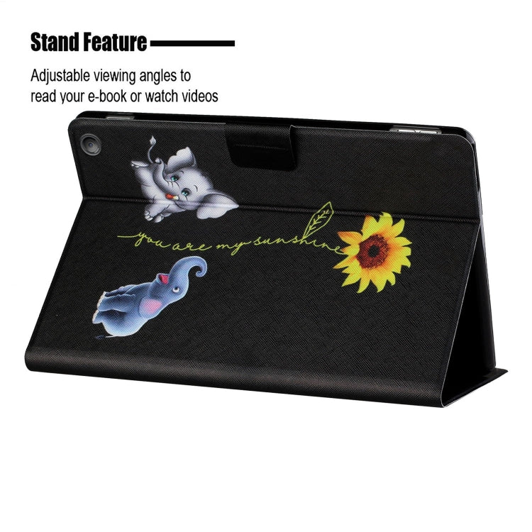 For Amazon Kindle Fire Max 11 Colored Drawing Smart Leather Tablet Case(Elephants)