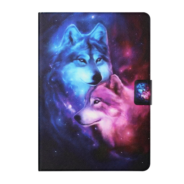 For Amazon Kindle Fire Max 11 Colored Drawing Smart Leather Tablet Case(Wolf)