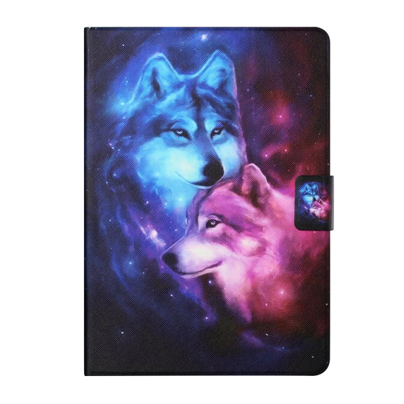 For Amazon Kindle Fire Max 11 Colored Drawing Smart Leather Tablet Case(Wolf)