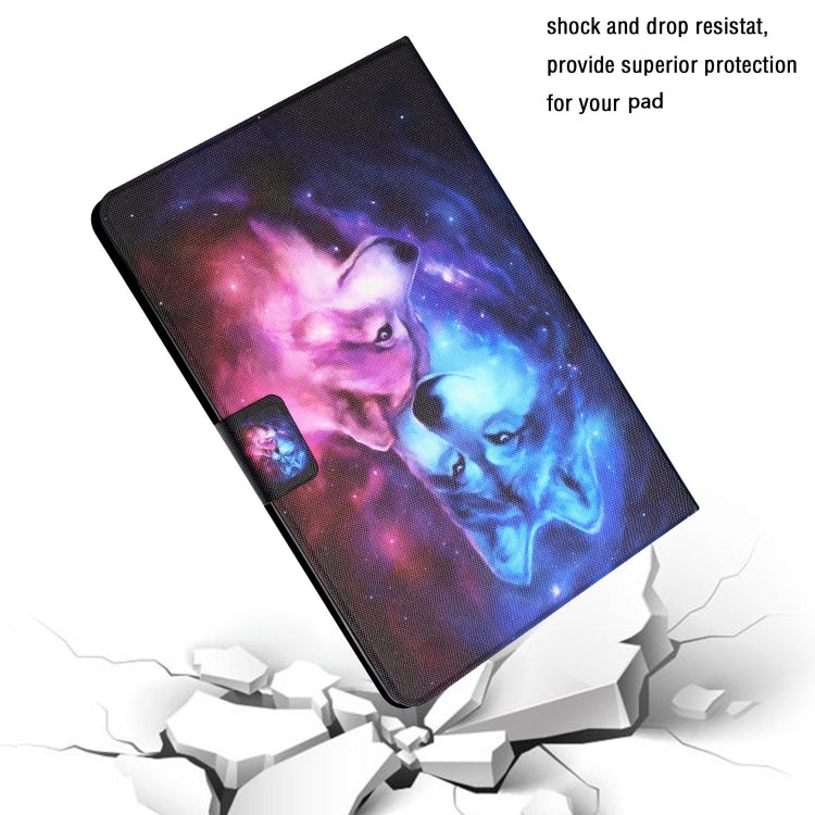 For Amazon Kindle Fire Max 11 Colored Drawing Smart Leather Tablet Case(Wolf)