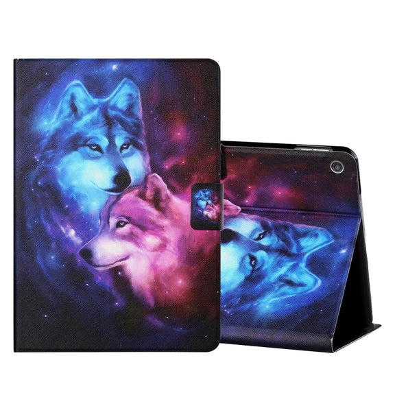 For Amazon Kindle Fire Max 11 Colored Drawing Smart Leather Tablet Case(Wolf)