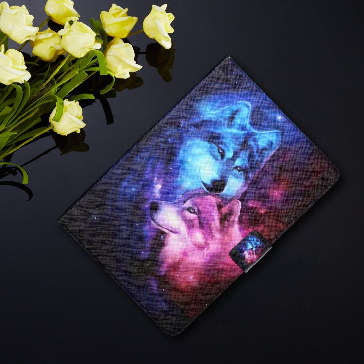 For Amazon Kindle Fire Max 11 Colored Drawing Smart Leather Tablet Case(Wolf)