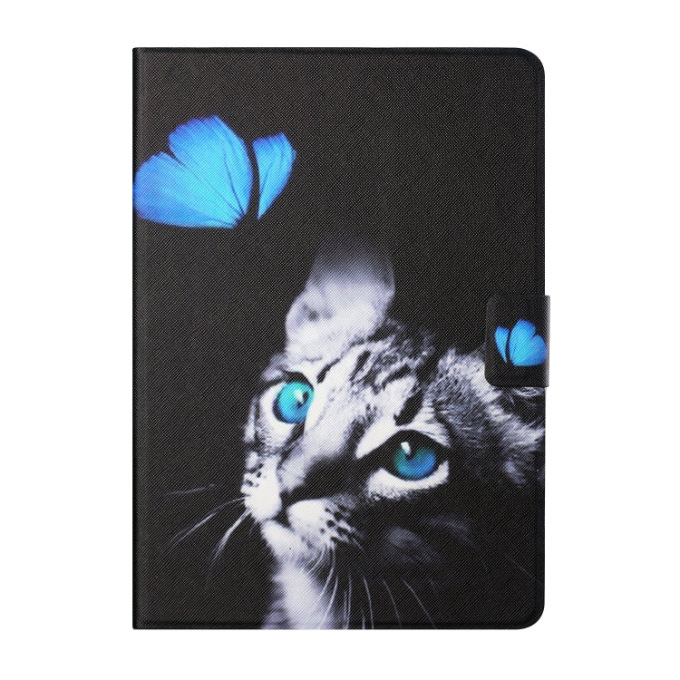 For Amazon Kindle Fire Max 11 Colored Drawing Smart Leather Tablet Case(Butterfly Cat)