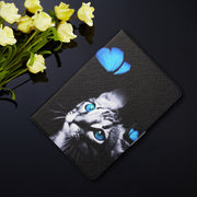 For Amazon Kindle Fire Max 11 Colored Drawing Smart Leather Tablet Case(Butterfly Cat)
