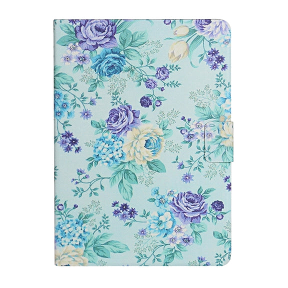 For Amazon Kindle Fire Max 11 Colored Drawing Flower Smart Leather Tablet Case(Purple Flower)