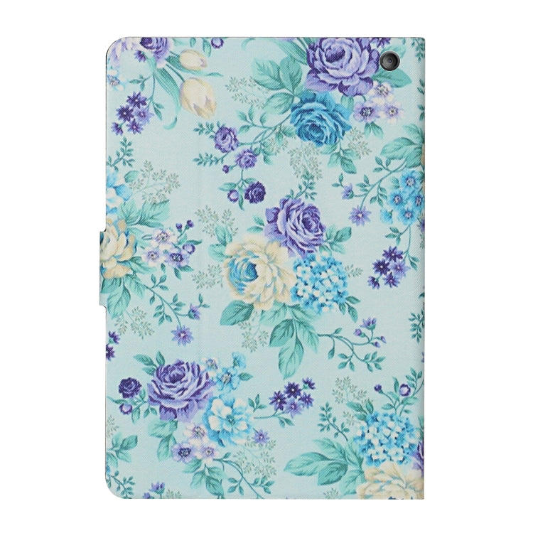 For Amazon Kindle Fire Max 11 Colored Drawing Flower Smart Leather Tablet Case(Purple Flower)