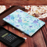 For Amazon Kindle Fire Max 11 Colored Drawing Flower Smart Leather Tablet Case(Purple Flower)