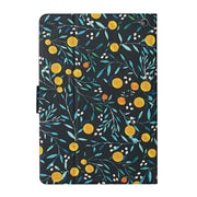 For Amazon Kindle Fire Max 11 Colored Drawing Flower Smart Leather Tablet Case(Yellow Fruit)