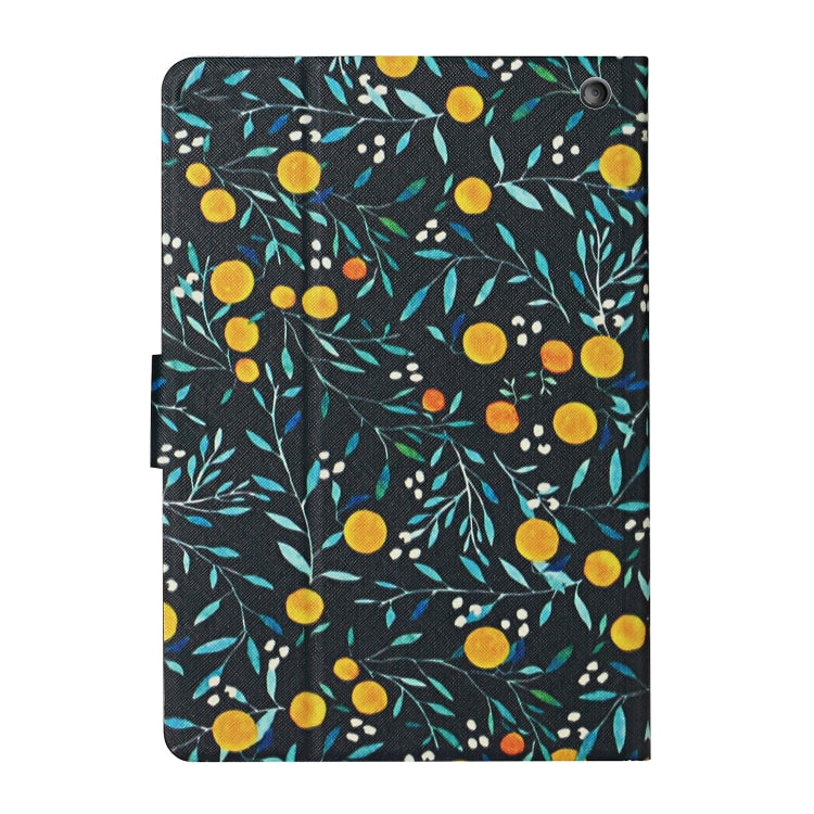 For Amazon Kindle Fire Max 11 Colored Drawing Flower Smart Leather Tablet Case(Yellow Fruit)