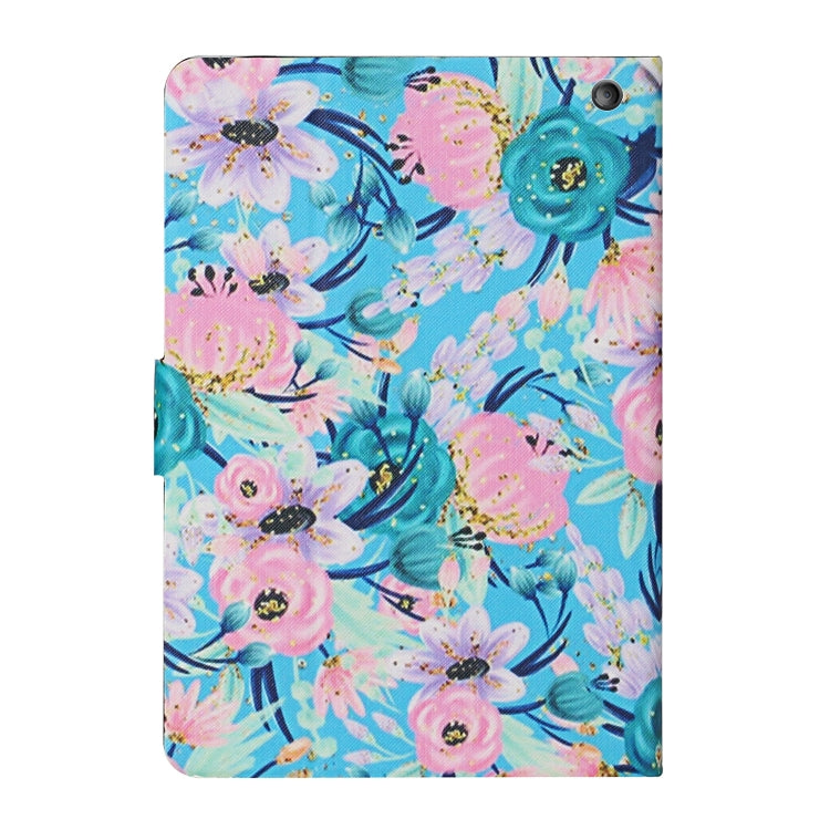 For Amazon Kindle Fire Max 11 Colored Drawing Flower Smart Leather Tablet Case(Pink Flower)