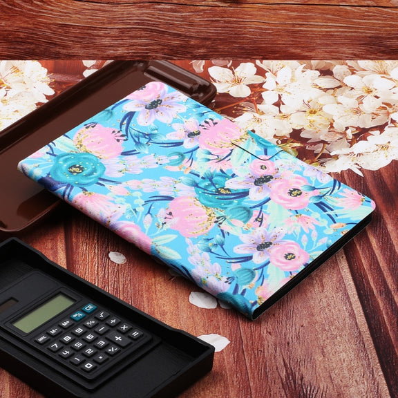 For Amazon Kindle Fire Max 11 Colored Drawing Flower Smart Leather Tablet Case(Pink Flower)