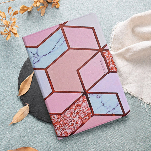 For Amazon Kindle Fire Max 11 Colored Drawing Marble Smart Leather Tablet Case(Splicing Marble)