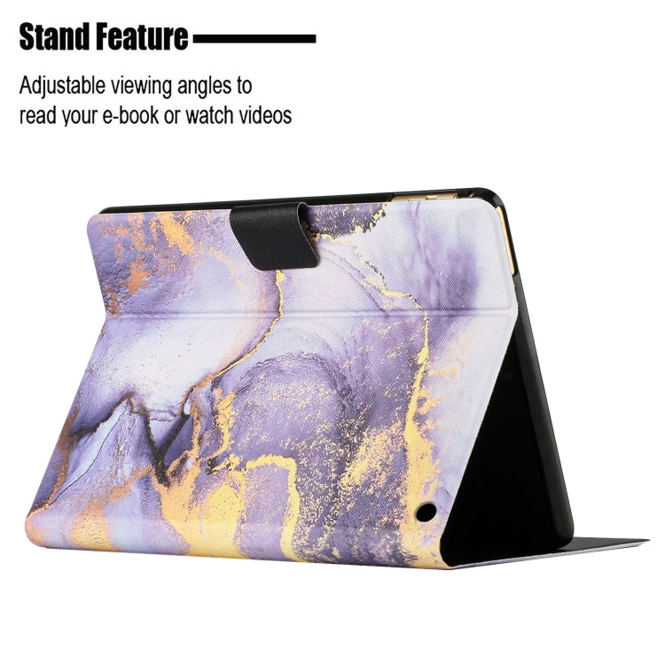 For Amazon Kindle Fire Max 11 Colored Drawing Marble Smart Leather Tablet Case(Purple Marble)
