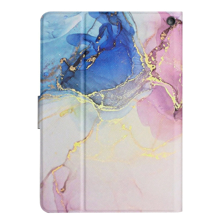 For Amazon Kindle Fire Max 11 Colored Drawing Marble Smart Leather Tablet Case(Pink Blue)