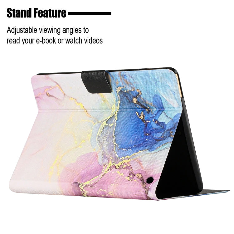 For Amazon Kindle Fire Max 11 Colored Drawing Marble Smart Leather Tablet Case(Pink Blue)