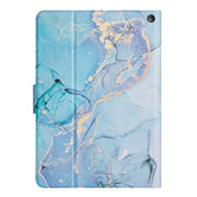 For Amazon Kindle Fire Max 11 Colored Drawing Marble Smart Leather Tablet Case(Blue Marble)