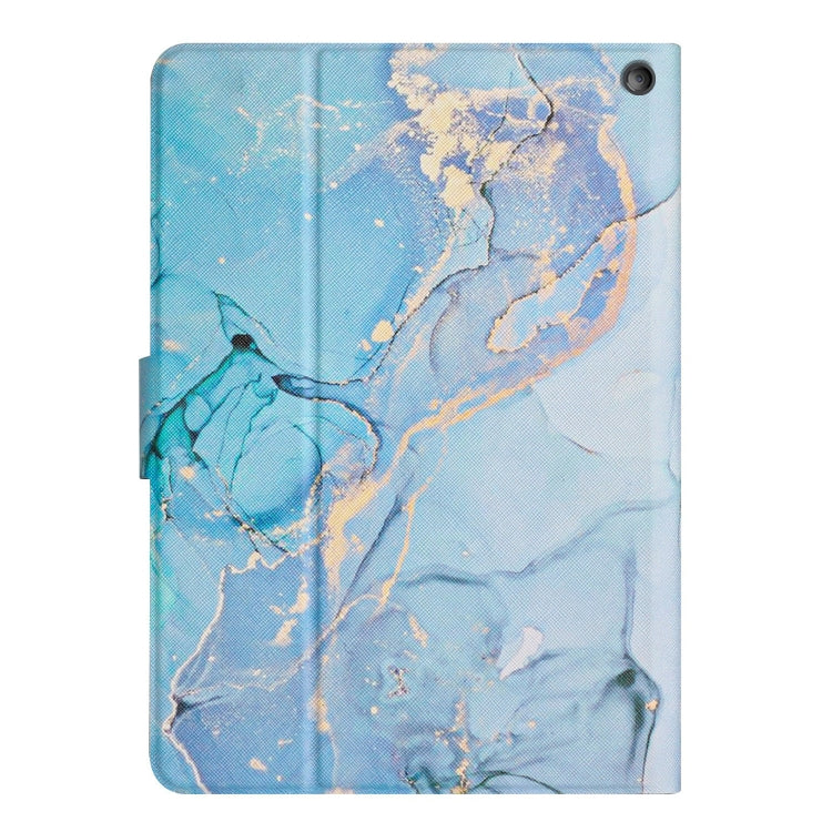 For Amazon Kindle Fire Max 11 Colored Drawing Marble Smart Leather Tablet Case(Blue Marble)