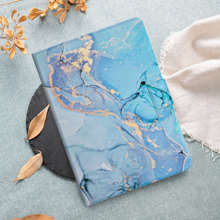 For Amazon Kindle Fire Max 11 Colored Drawing Marble Smart Leather Tablet Case(Blue Marble)