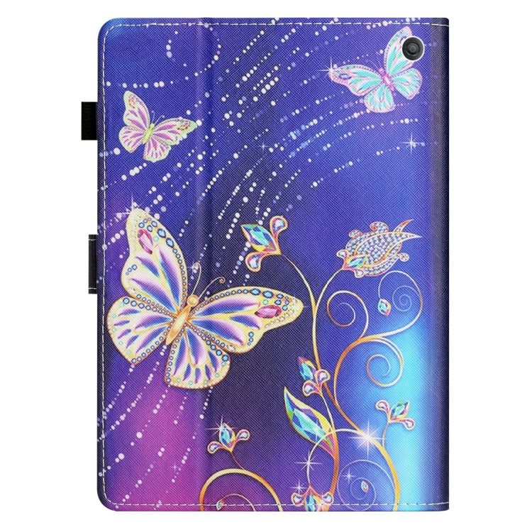 For Amazon Kindle Fire Max 11 Coloured Drawing Stitching Smart Leather Tablet Case(Butterfly)