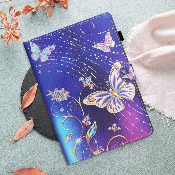 For Amazon Kindle Fire Max 11 Coloured Drawing Stitching Smart Leather Tablet Case(Butterfly)