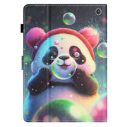 For Amazon Kindle Fire Max 11 Coloured Drawing Stitching Smart Leather Tablet Case(Panda)