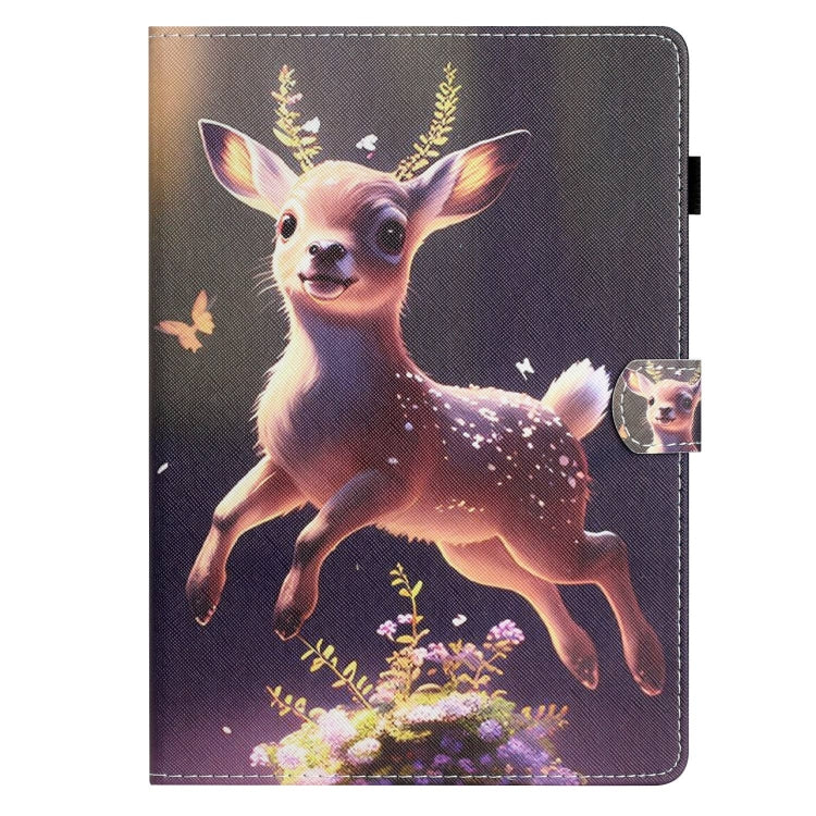 For Amazon Kindle Fire Max 11 Coloured Drawing Stitching Smart Leather Tablet Case(Little Deer)