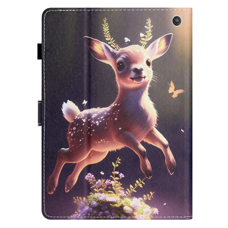 For Amazon Kindle Fire Max 11 Coloured Drawing Stitching Smart Leather Tablet Case(Little Deer)