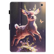 For Amazon Kindle Fire Max 11 Coloured Drawing Stitching Smart Leather Tablet Case(Little Deer)