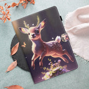 For Amazon Kindle Fire Max 11 Coloured Drawing Stitching Smart Leather Tablet Case(Little Deer)