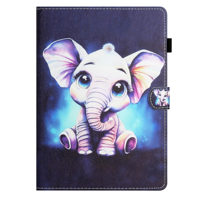 For Amazon Kindle Fire Max 11 Coloured Drawing Stitching Smart Leather Tablet Case(Elephant)