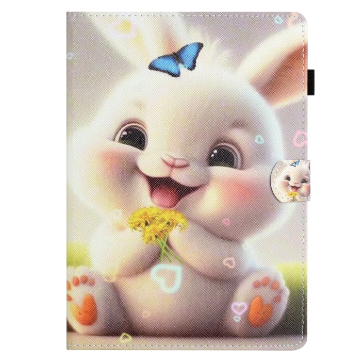 For Amazon Kindle Fire Max 11 Coloured Drawing Stitching Smart Leather Tablet Case(Rabbit)