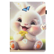 For Amazon Kindle Fire Max 11 Coloured Drawing Stitching Smart Leather Tablet Case(Rabbit)