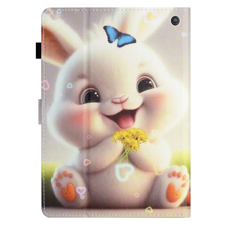 For Amazon Kindle Fire Max 11 Coloured Drawing Stitching Smart Leather Tablet Case(Rabbit)