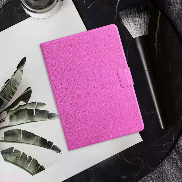 For Amazon Kindle Fire Max 11 Crocodile Texture Smart Leather Tablet Case(Rose Red)