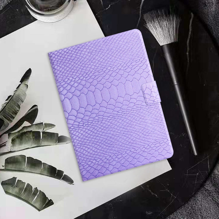 For Amazon Kindle Fire Max 11 Crocodile Texture Smart Leather Tablet Case(Purple)