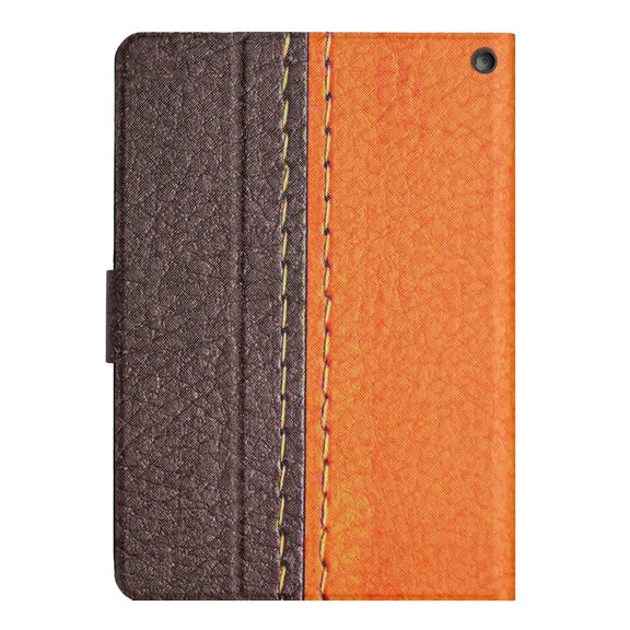 For Amazon Kindle Fire Max 11 Solid Color Stitching Smart Leather Tablet Case(Orange)